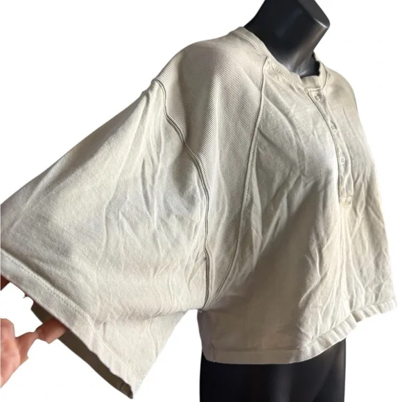 Zara Cream Crop Top oversized sz small - Picture 6 of 8